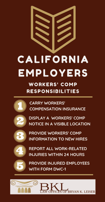 California Employer Workers' Comp Responsibilities